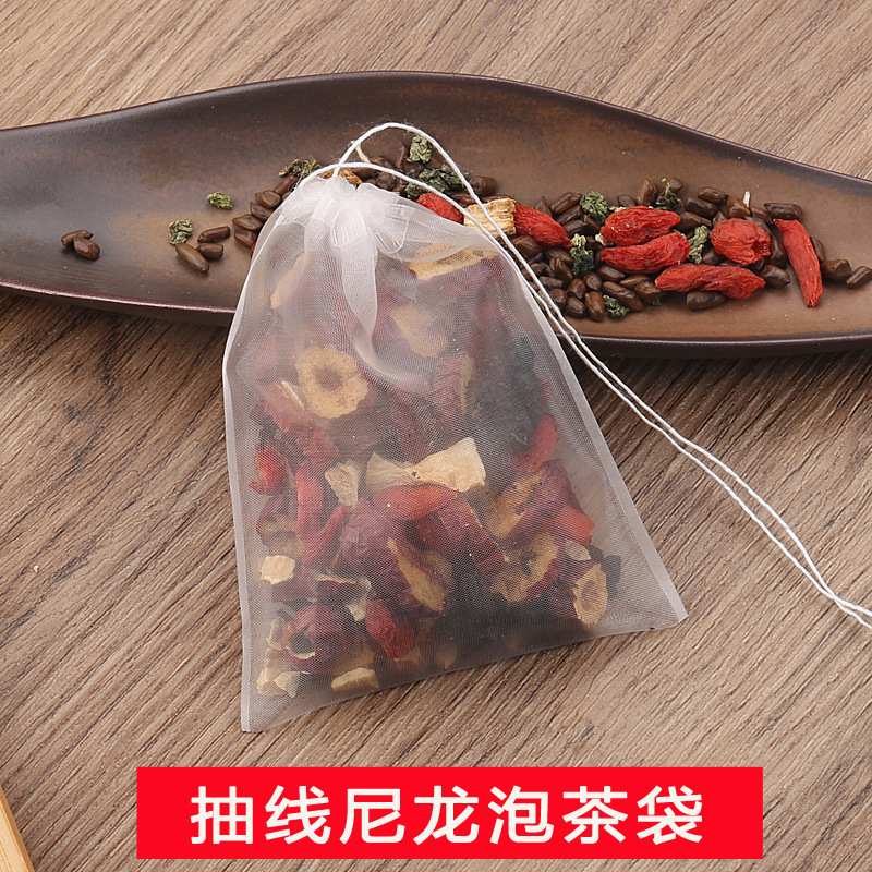Disposable Tea Bag Food Grade Nylon Drawstring Tea Bags Tea Brewing Tea Empty Tea Bags Tea Brewing Scented Tea Residue Filtration