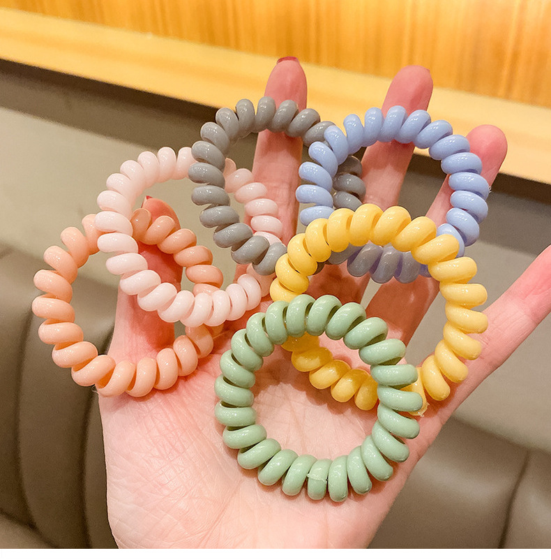 Boucle de ligne téléphonique de couleur bonbon, cheveux attachés de fille douce, bandeau en caoutchouc, cheveux en corde coréens simples et sans trace_voghion.com