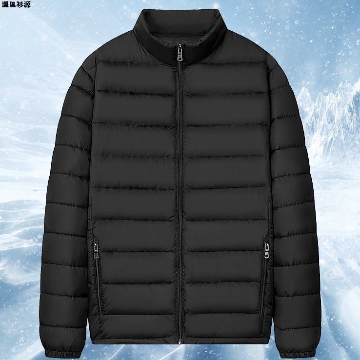 Hombres nuevos chaquetas de algodón de pluma ligera de cuello corto ocio chaqueta de algodón cálida con capuchón de otoño y invierno 2023 chaqueta de hombre