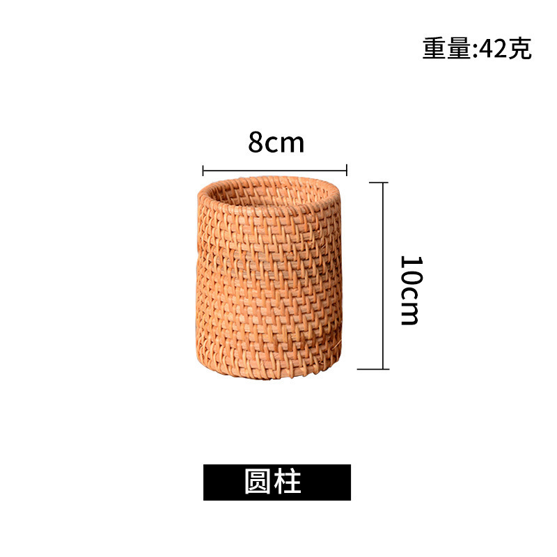 貿易卸売手織り茶道アクセサリーオフィス収納防カビ無垢材ラウンドペンホルダー収納デスクトップ|undefined