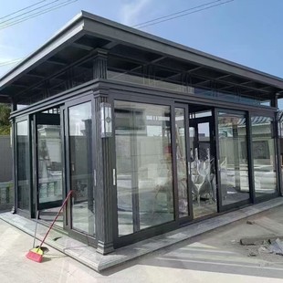 Aluminum alloy enclosed pavilion windproof Chinese pavilion aluminum gallery frame sun room outdoor villa courtyard glass room