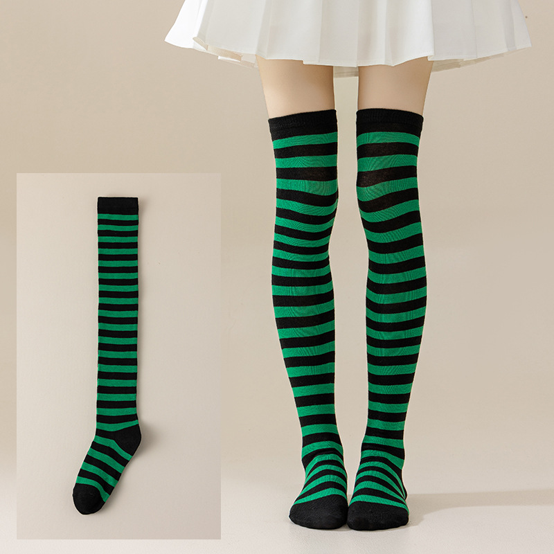 Calcetines Largos Bucaneras a Rayas para Mujer de Poliéster y Spandex, Absorción del Sudor, para Cosplay image 51