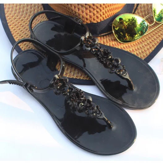 Quality Shoes Summer And T-strap New Sandals Women, Fashionable Casual Flat Floral Flat-heeled Flip-flops For Daily_vogvips.com