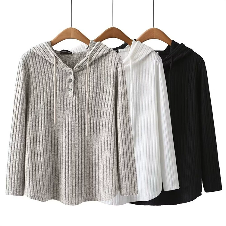 Пухлая девушка весна Универсальный Плюс Размер Топ 2024 новый простой Повседневный пуловер с пряжкой толстовка с капюшоном нижняя рубашка 2407