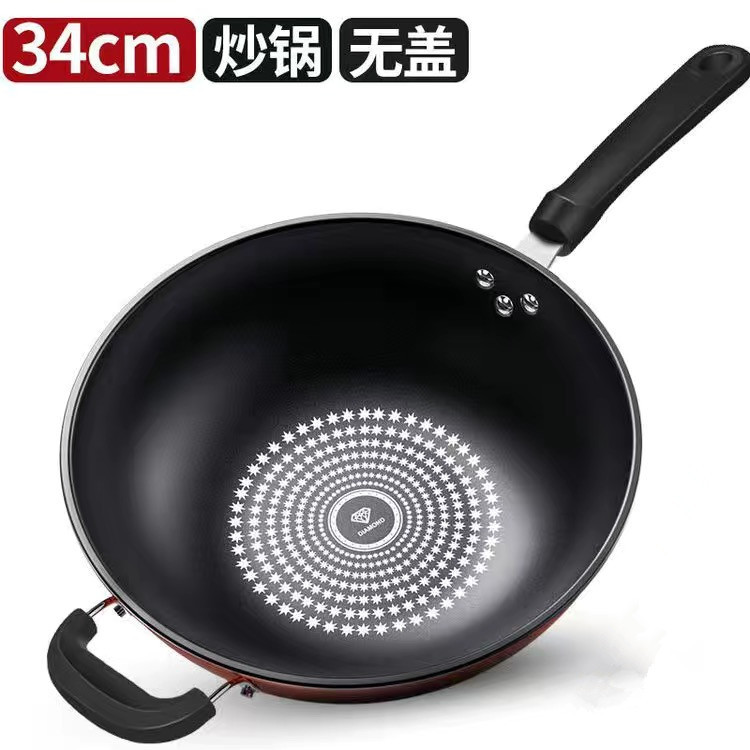 귀가있는 34cm 단일 냄비 (덮개 없음)