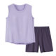 Pajamas with Chest Pad Women's Summer Vest Shorts Casual Loose Outwear Sleeveless Solid Color Home Wear Sports Suit