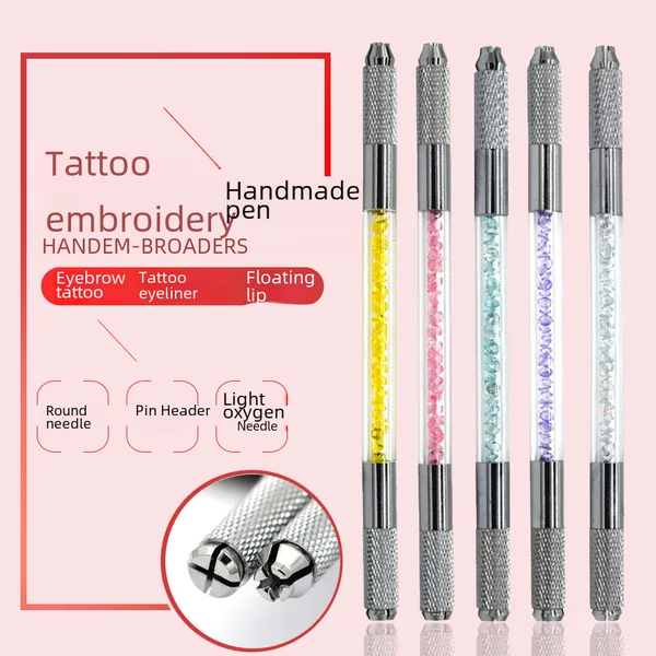 Tattoo Embroidery Handmade Pen Hand Crystal Pen Colorful and Gorgeous New Handmade Pen Handmade Fogging Pen Eyebrow Tattoo Lip