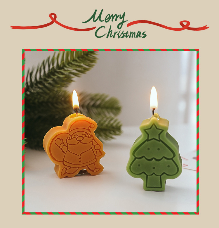 Cute Christmas Tree Santa Claus Gingerbread Paraffin 1 Set display picture 4
