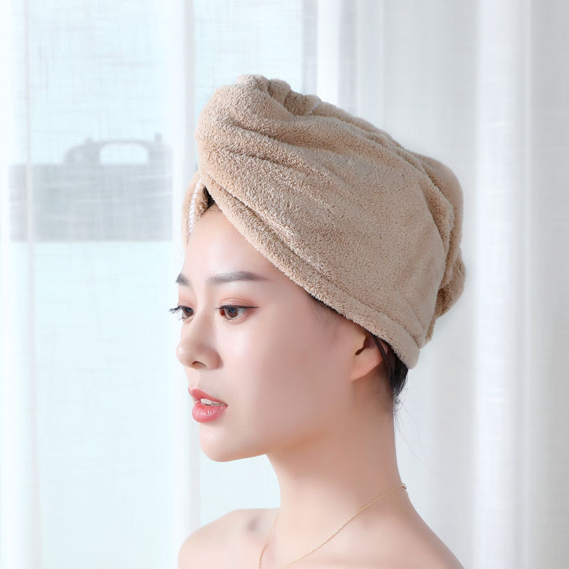 T absorción sombrero de cabello seco sombrero de baño estilo coreano veludo de coral para aumentar el grosor toalla de cabello seco sombrero de cabello seco rápido
