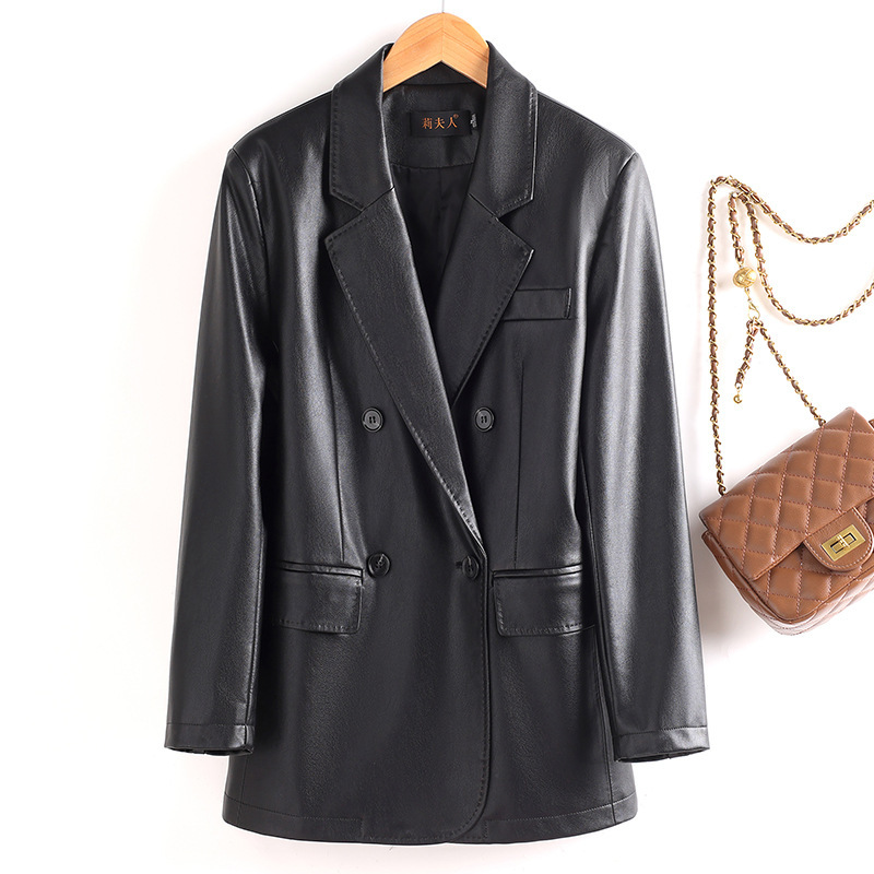 British-style women's blazer, new autumn collection, loose-fitting, casual, elegant, suitable for commuting, high-end casual leather jacket