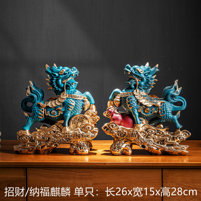 2025年新作貔貅装飾品、高級住宅、リビングルーム、オフィスデスク、古物棚工芸品のペア|undefined