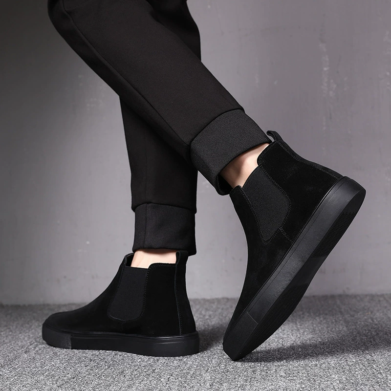 Сапоги Челси мужские сапоги Мартин сапоги мужские высокие мужские туфли 2025 осень-зима новые меховые туфли мужские хлопчатобумажные туфли