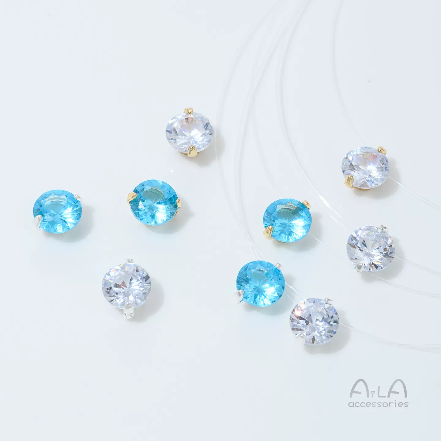 14K包金镶锆石明星同款人鱼之泪项链吊坠手工隔珠diy饰品配件材料