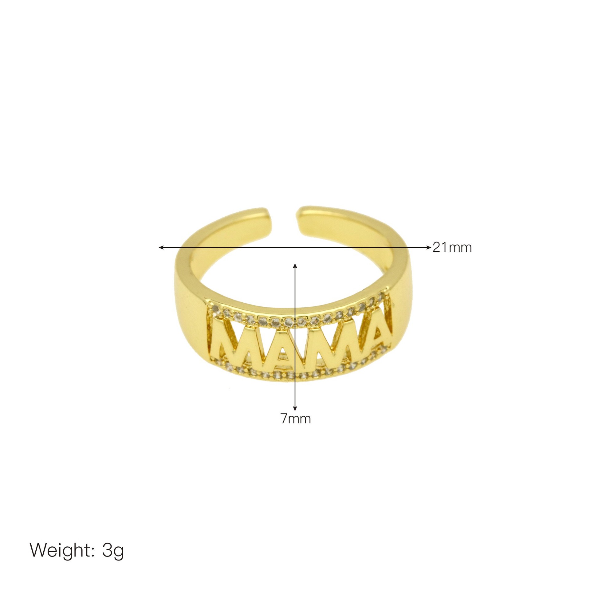 8g Weight Open Rings Classification Adjustable Ring Size 1 Piece Quantity Daily Occasion Copper Material Round, Letter, Heart Shape Pattern Women's Gender Elegant Style 1 Piece Elegant Round Letter Heart Shape Copper Open Rings 6