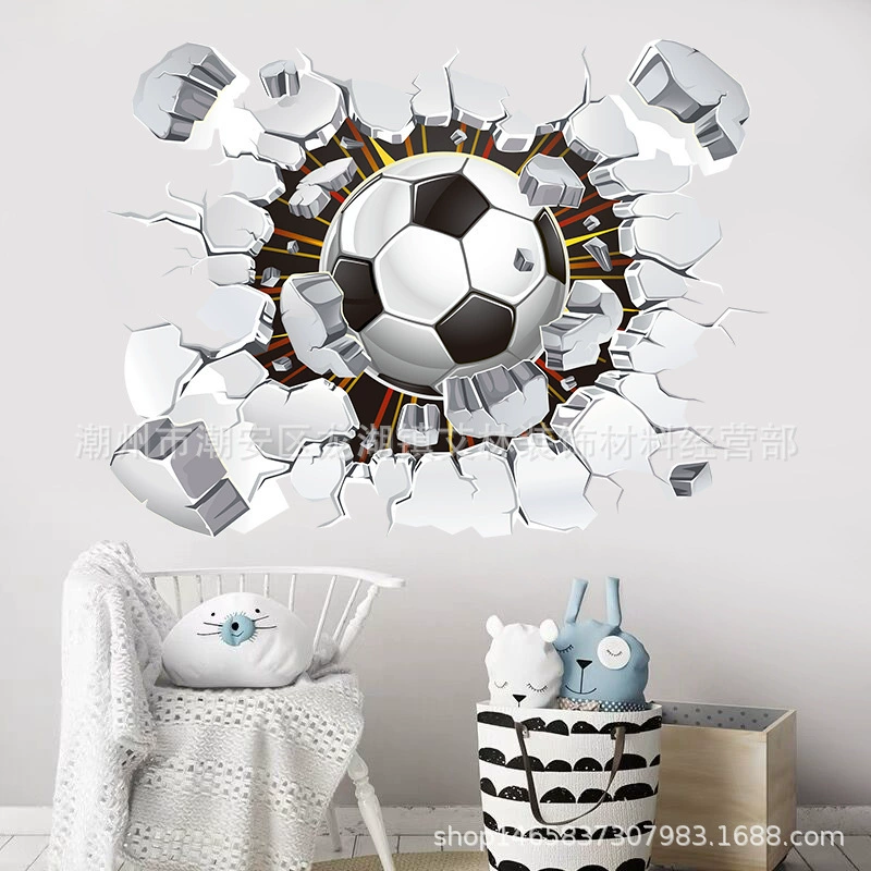 3D-наклейки на стену, стереоизображения, спорт, баскетбол, бильярд, футбол, спальня, домашнее украшение стен, настенные наклейки