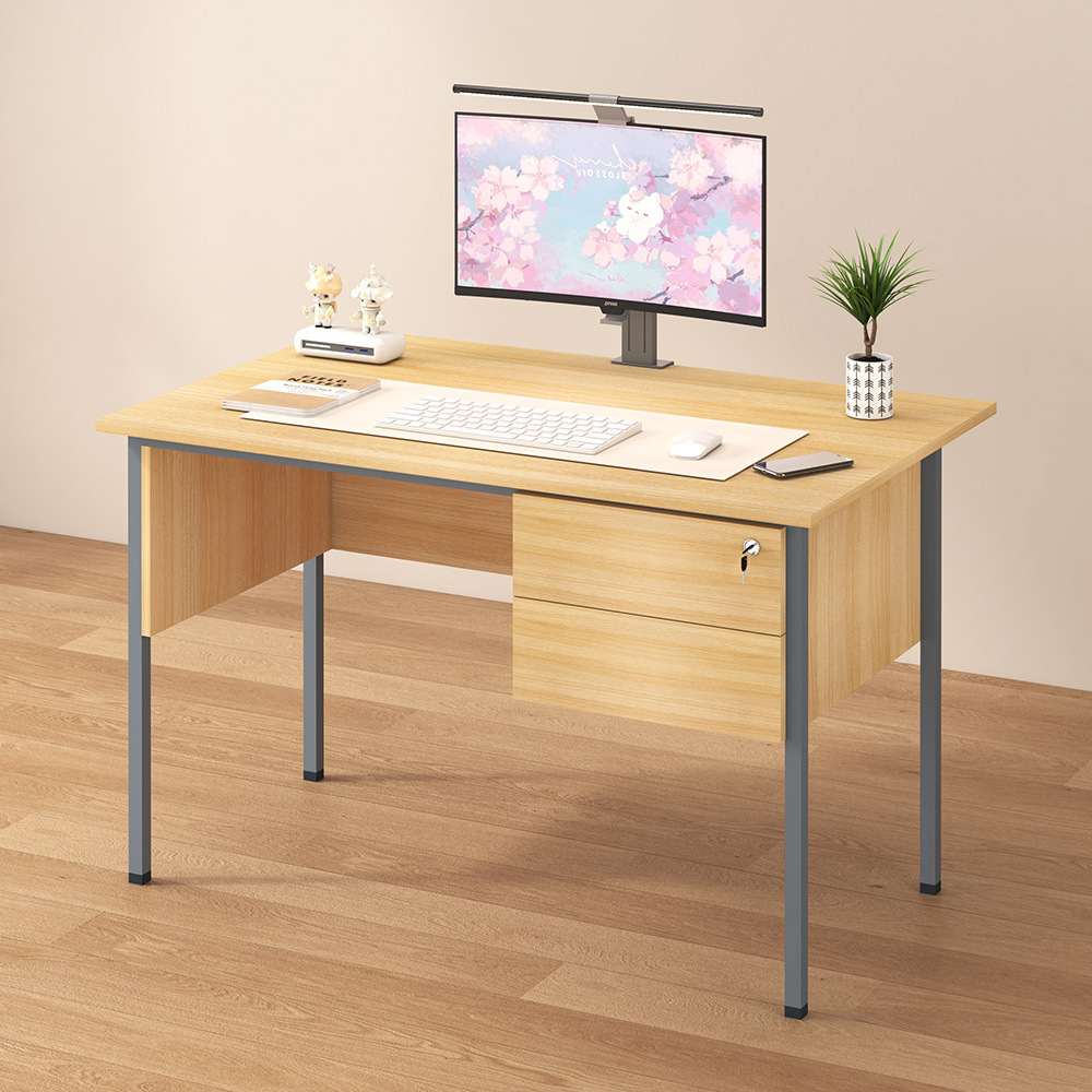 Mesa de oficina de personal de exportación muebles de oficina tablero de oficina una sola persona con cajones cerrados dos cajones escritorio de computadora