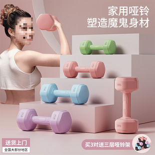 Dumbbell Women's Fitness Equipment Home Slim Belly Barbell Kettlebell Kidsren and Adolescents Female Small Dumbbell 2kg Pair