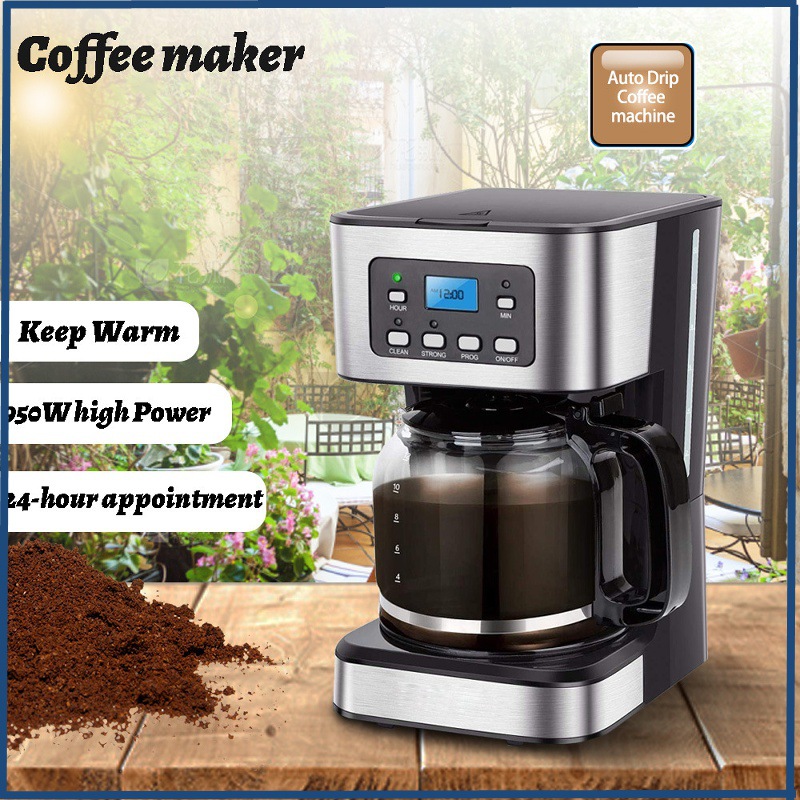 Cross-Border European and American 1.5L American Drip Coffee Machine 24-Hour Reservation and Heat Preservation Function 950W
