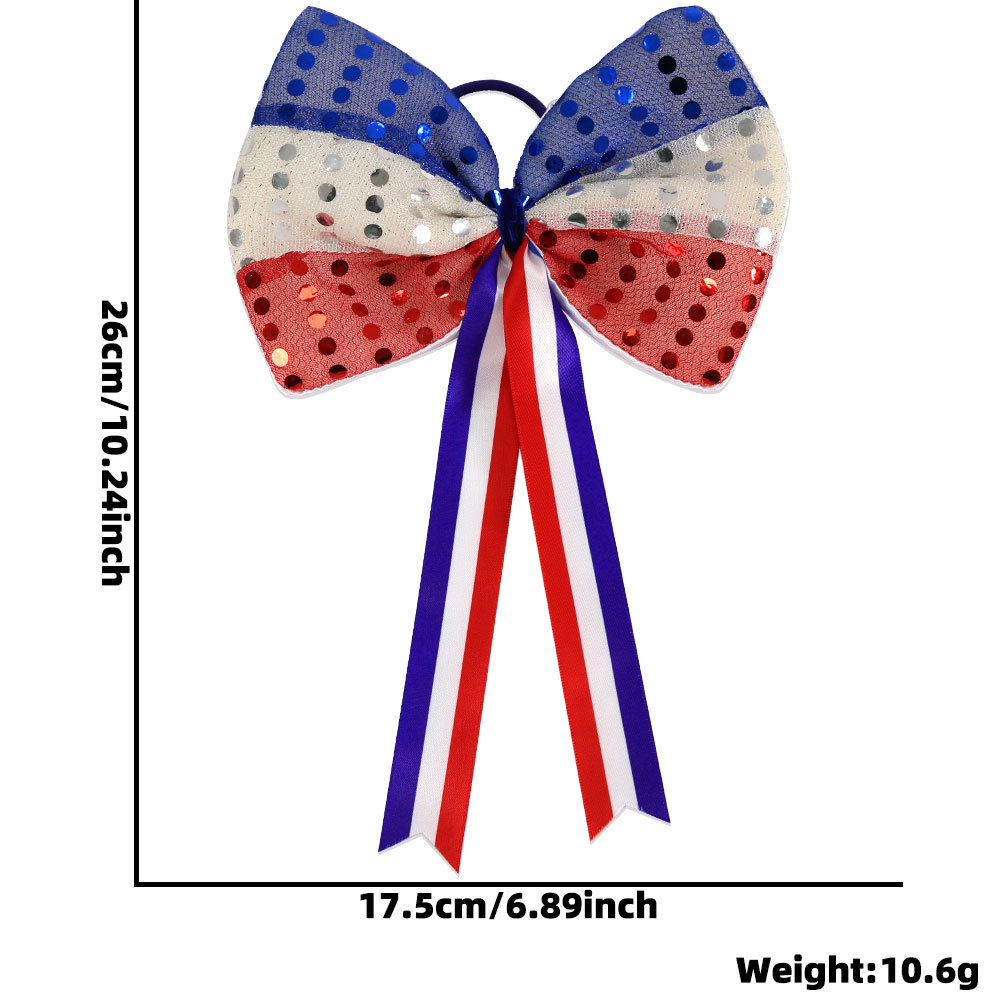 Nuevo Día de la Independencia Americana Bowknot Head Cuerda Estrella Bandera Estampado Día Nacional Tema Fiesta Decoración Cinta Anillo para el cabello image 7