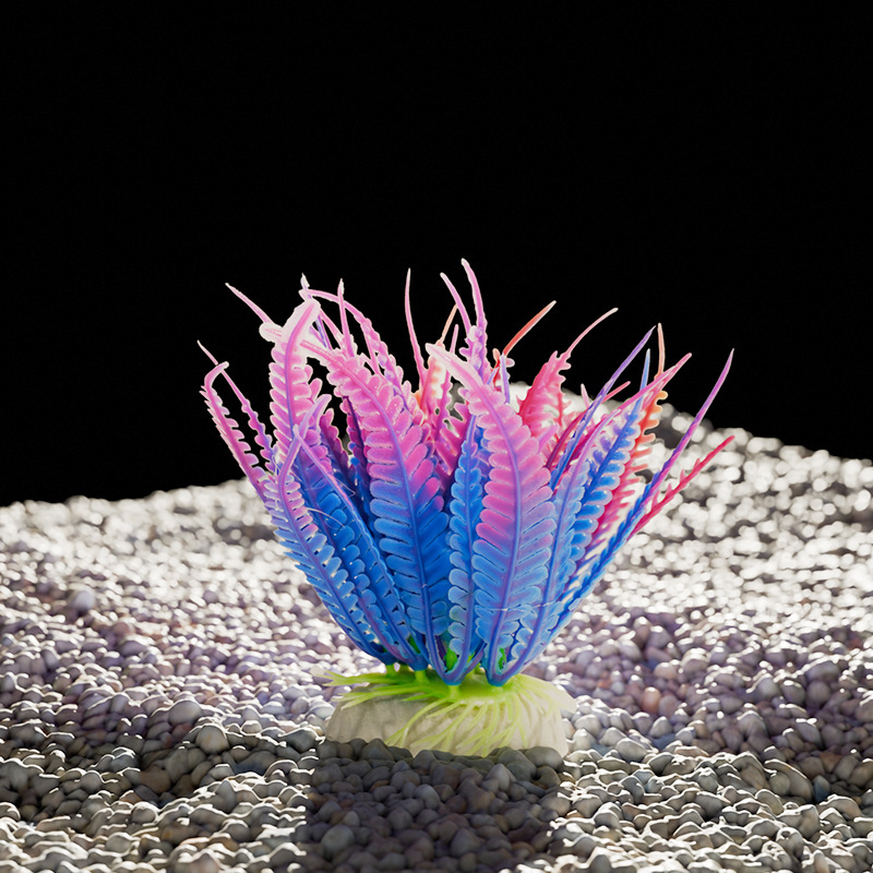 Simulación de ciempiés de hoja larga, plantas acuáticas, acuario decorativo, flores y plantas falsas, pecera al por mayor, acuario de plástico, paisajismo