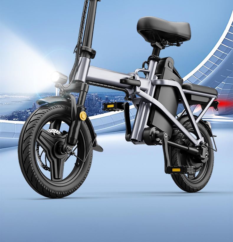 Source Factory Chainless Folding Electric Bicycle Aluminum Alloy Lightweight Small Electric Two-Wheeler