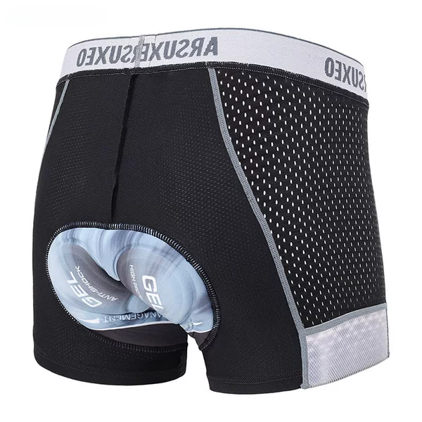 Men's Cycling Underwear Cycling Clothing Flat Mesh Breathable Quick-Drying Thickeneded Shock-Absorbing Silicone Cushion Cross-Border 002C