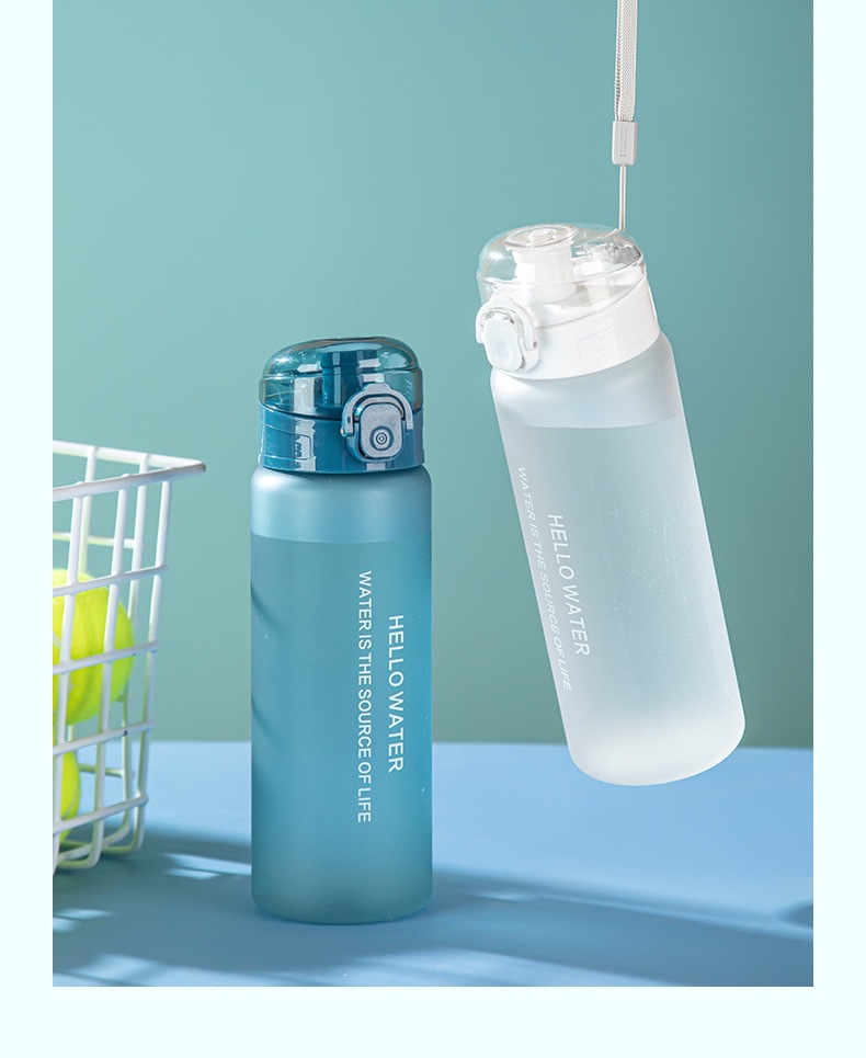 Cross-border frosted sports water bottle high-end large capacity portable student outdoor cup water bottle