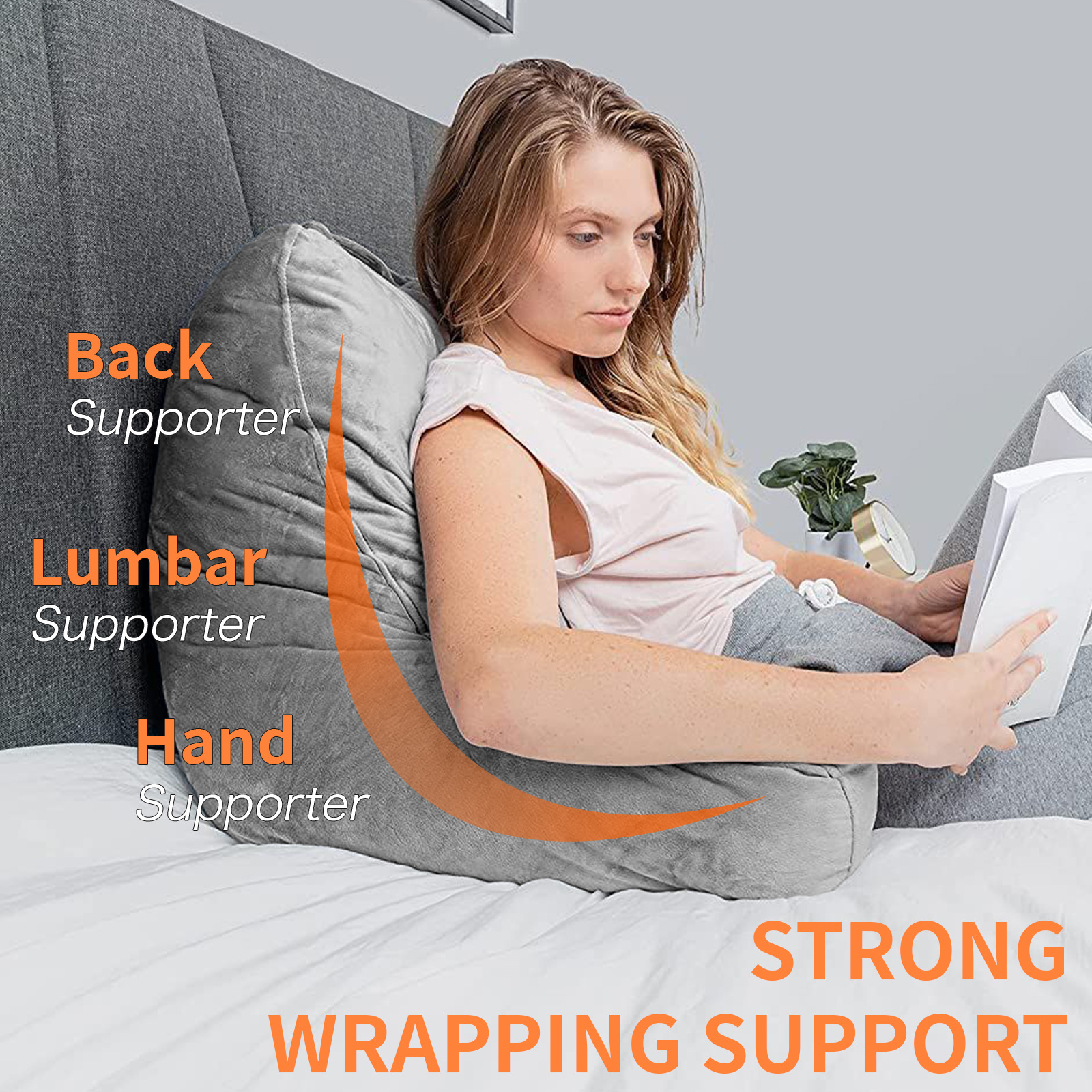 Almohada de espuma viscoelástica rota, almohada de lectura, cojín de reposabrazos, cintura para mujeres embarazadas, sofá perezoso, revestimiento de respaldo súper suave, extraíble