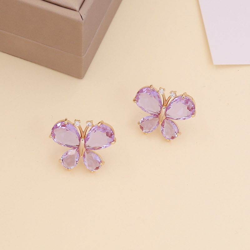 Korean Style Multicolor Butterfly Earrings display picture 3