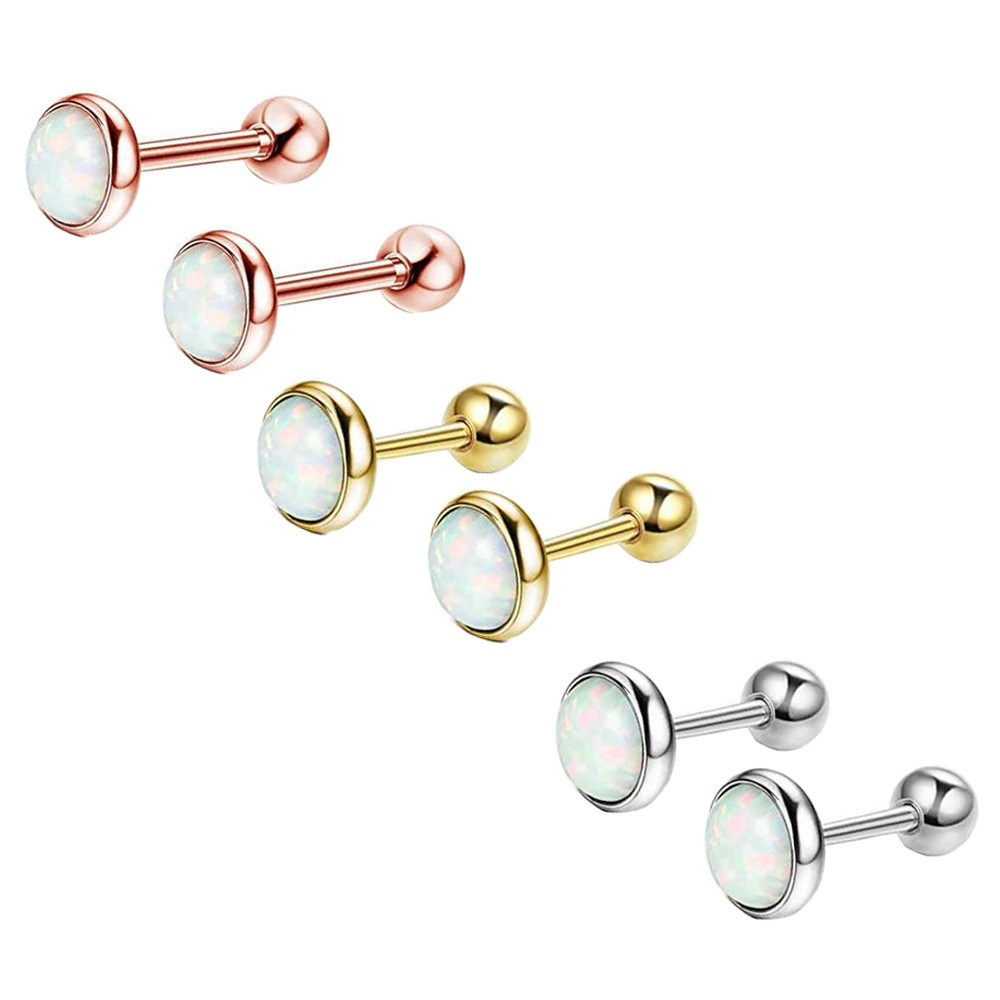 Opal Star Ear Climbing Earring 316L Surgical Steel Cubic Zirconia Cartilage Stud for Women detail image 11