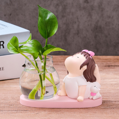 Ruijie creative yoga girl hydroponics home furnishings creative cute doll pothos vase desk decorations