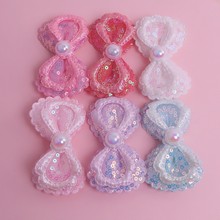 超声波DIY亮片蝴蝶结配件 双层布艺儿童胸针发饰鞋服箱包饰品配饰