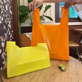 一次性彩色背心袋甜品糕点外卖食品级打包袋超市购物袋定做塑料袋