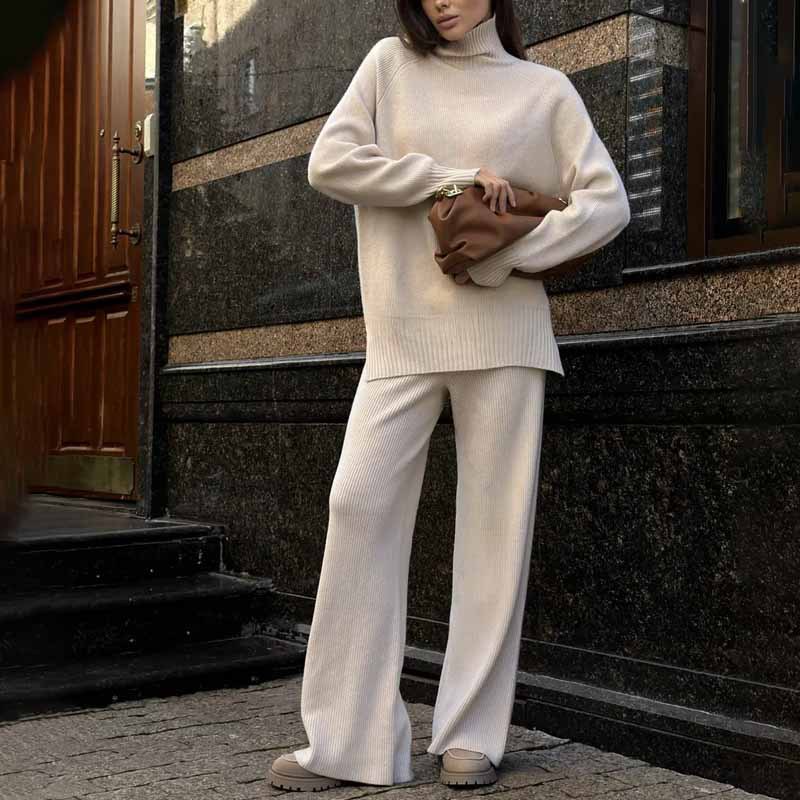 Maglione oversize a collo alto in maglia – Pullover casual chic invernale da donna (S-XXL) – Morbido misto poliestere-spandex_voghion.com