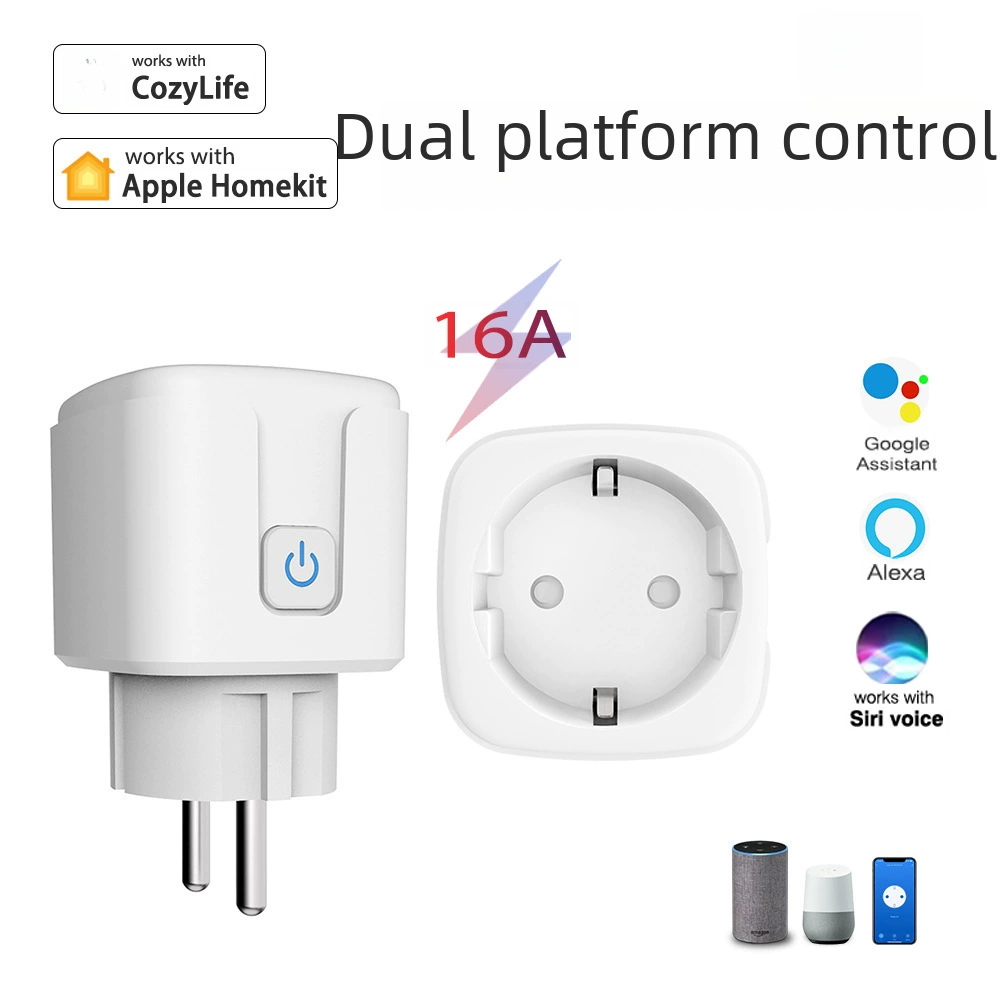 Умный переключатель HomeKit в европейском стиле с поддержкой Wi‑Fi, дистанционный, совместим с Alexa и аудио
