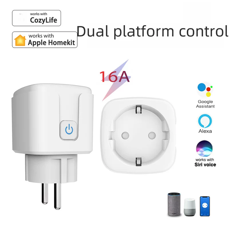 Умный переключатель HomeKit в европейском стиле с поддержкой Wi‑Fi, дистанционный, совместим с Alexa и аудио