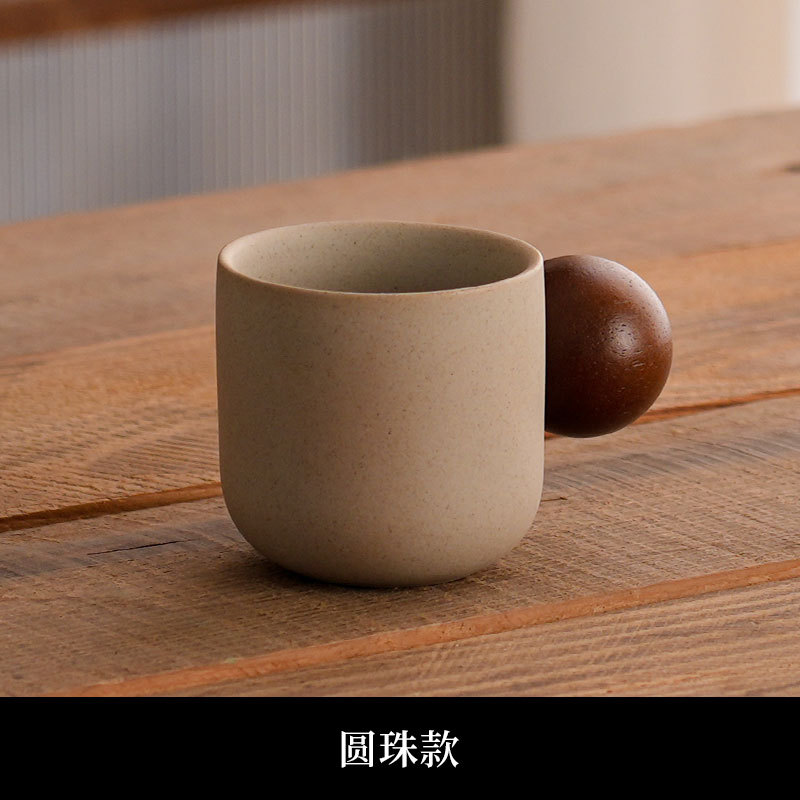 Taza de café espresso de cerámica gruesa de arcilla para el hogar chino Taza de agua de cerámica de latte pequeña y exquisita Diseño retro de nicho
