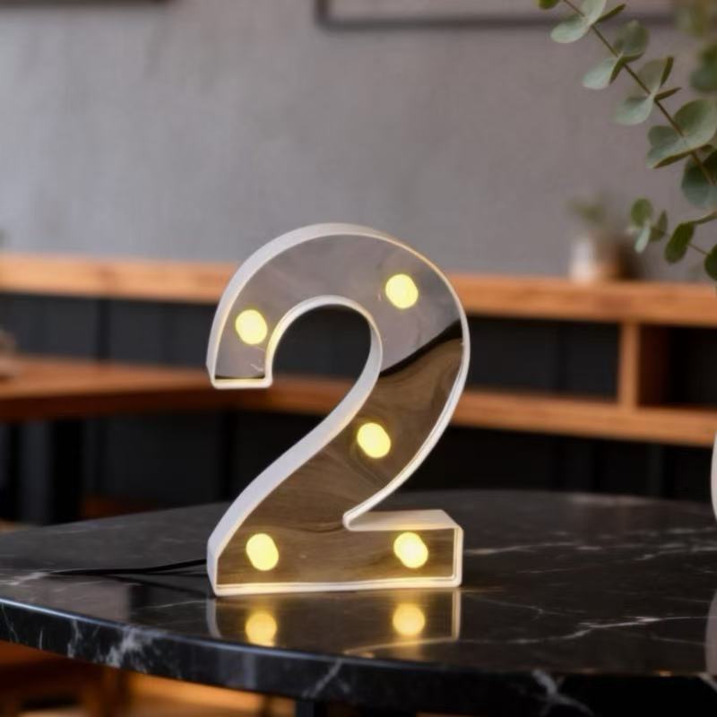 Lámpara LED Decorativa de Letras y Números de Plástico para Fiestas, Cumpleaños y Eventos image 73