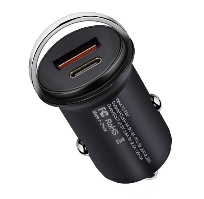 QIHANG 跨境爆款PD45W+USB18W双口超级快充车载充电器 厂家批发