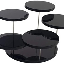 新款亚克力戒指饰品5层圆形珠宝旋转戒指展示架纸杯蛋糕展示台