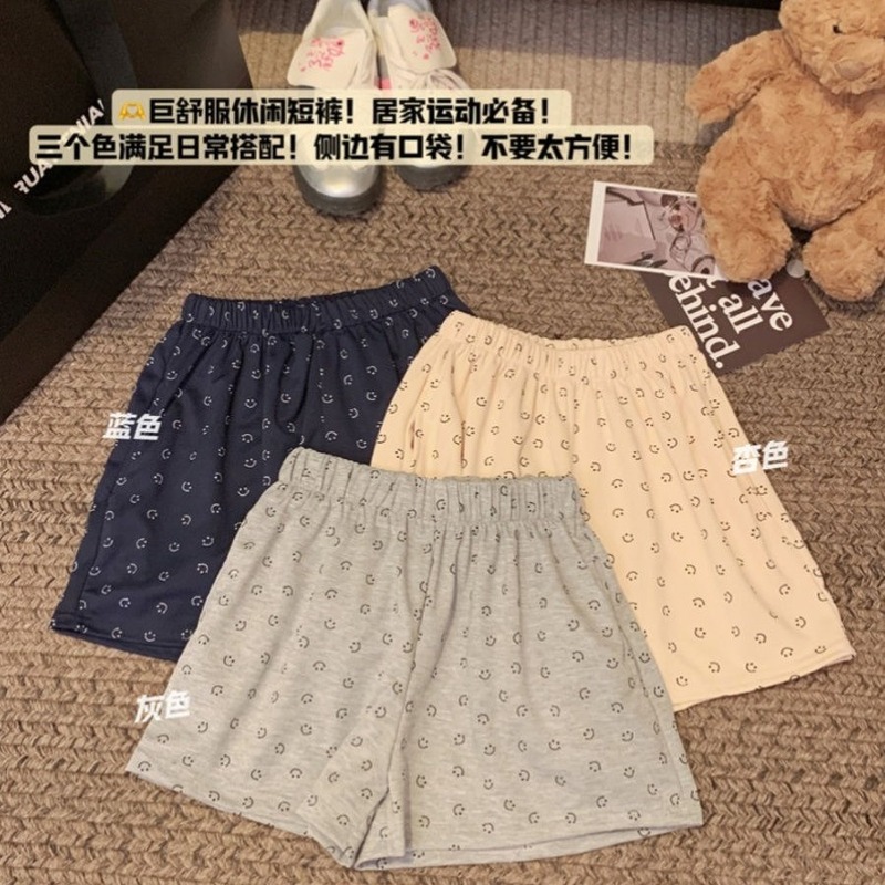 双口袋夏季睡裤女短裤纯棉宽松大码可外穿春夏休闲家居裤多件|undefined