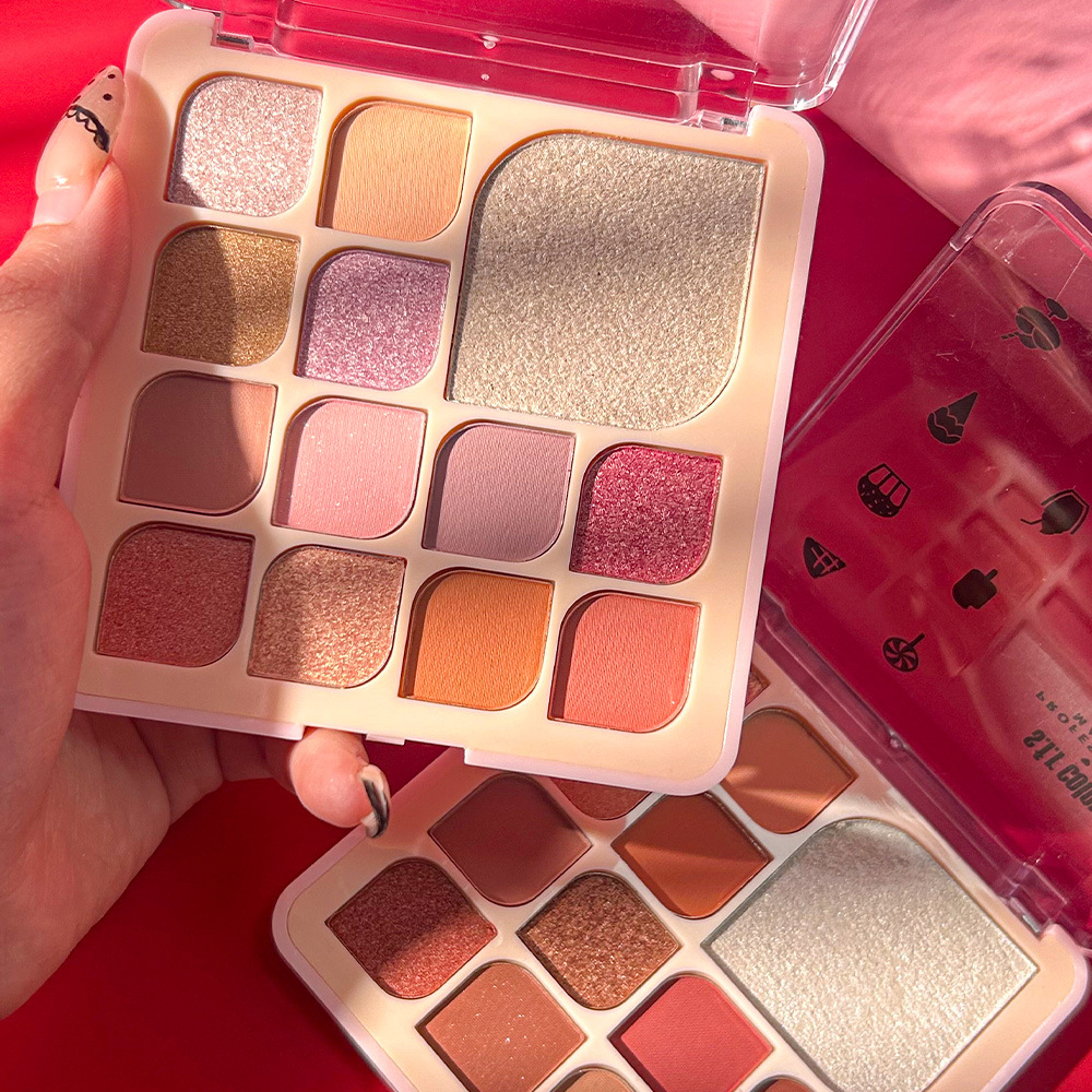 s.f.r color transfronterizo exclusivo para opaca perlada sombra de ojos + alta luz fácil de colorear rosa sombra de ojos de la niña disco completo