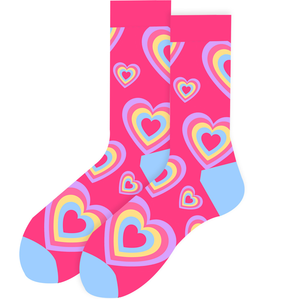 Heart Shape Pattern 20 Pairs Cute Sweet Women's Heart Shape Polyester Cotton Polyester Crew Socks