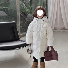 女童羽绒服冬季2025新款洋气白鸭绒儿童保暖加厚中长款连帽外套潮