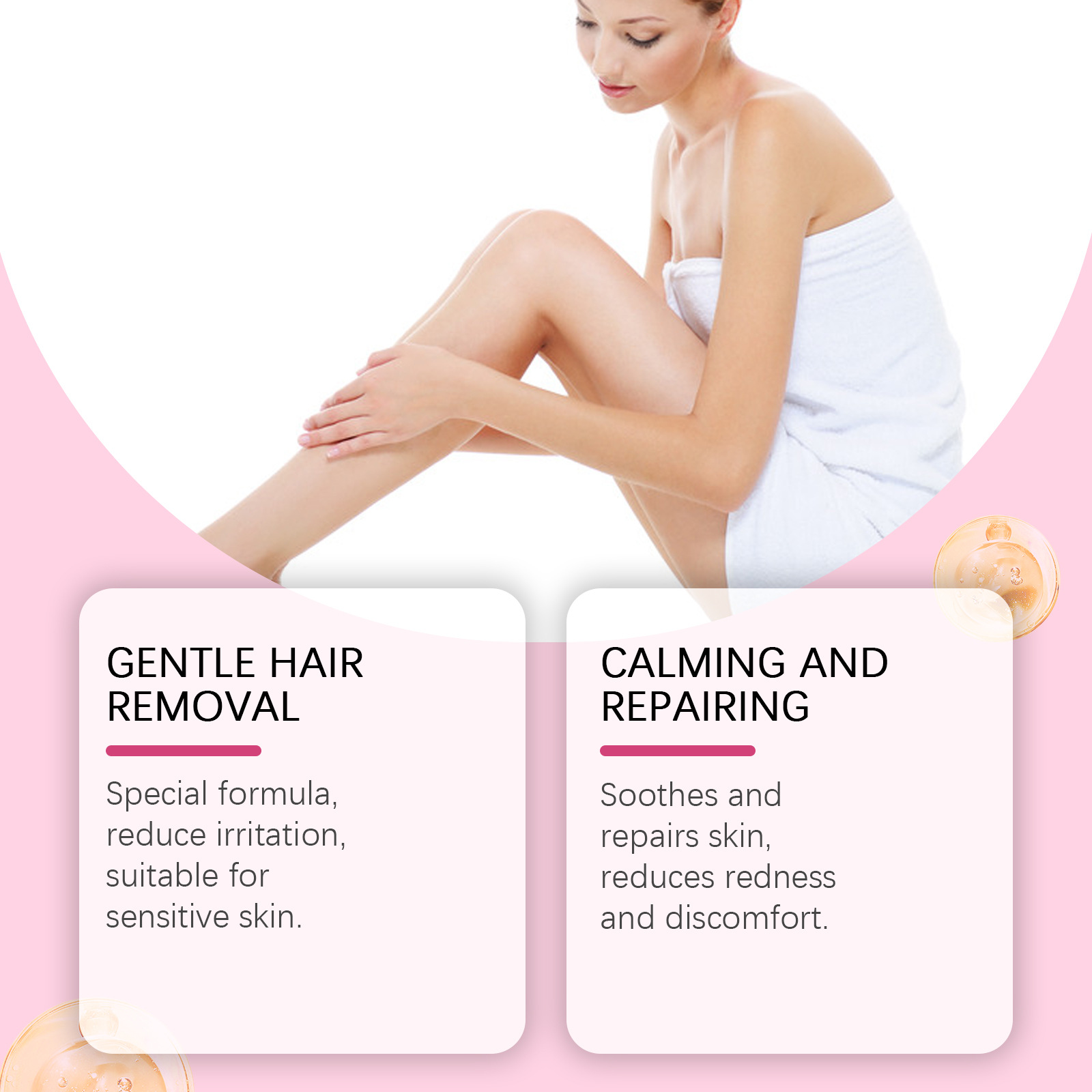 OceAura Skin hair removal cream Gentle ingredients nourishing delicate soft and smooth body skin hair removal cream 2