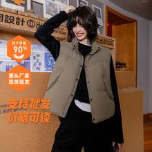平湖2025年年新款秋冬韩版百搭女士简约短款羽绒服马甲时尚90鸭绒