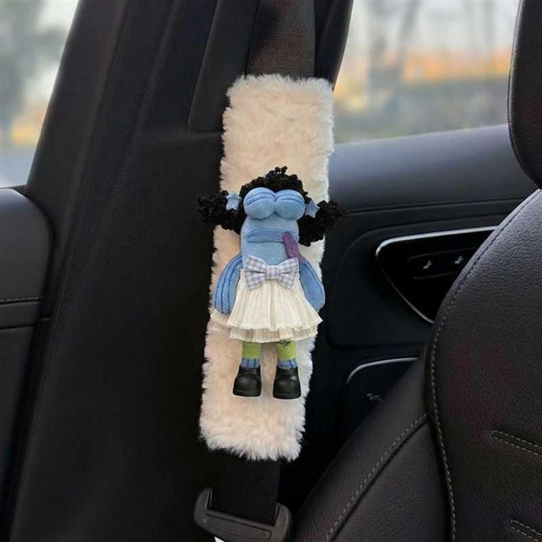 Car seatbelt shoulder pad cute Bikini Bottom ugly fish creative cartoon seatbelt cover car interior decoration
