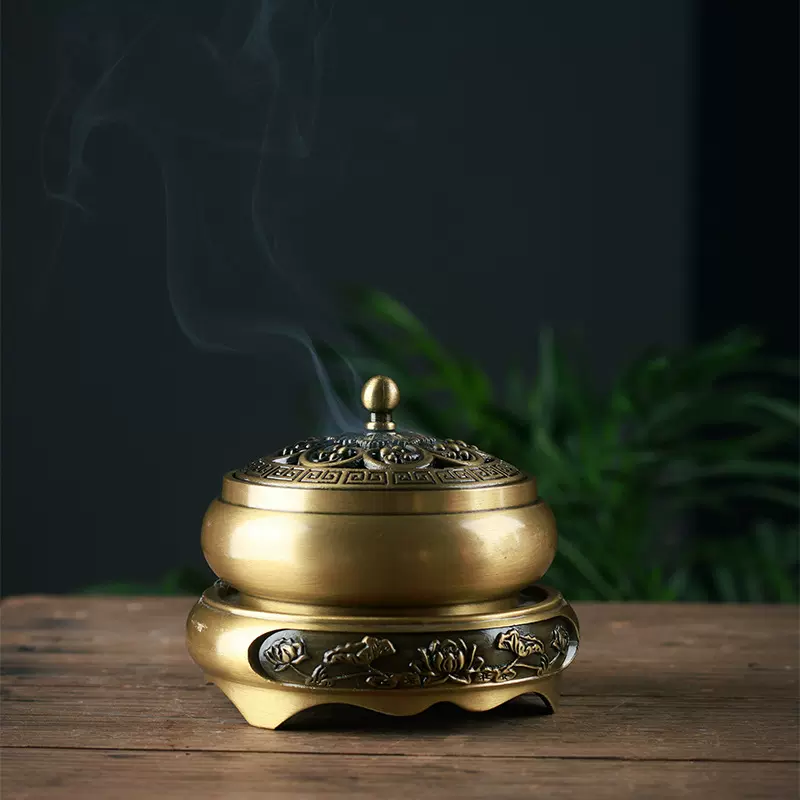 黄铜香炉家用盘香炉室内多用合金香炉线香炉酒店香炉香插香炉批发