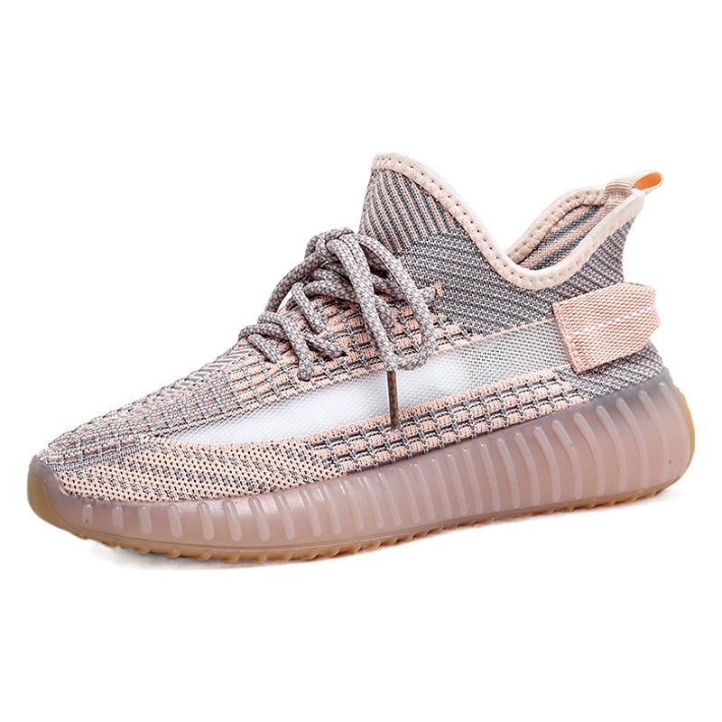 Zapatos Coconut para hombre y mujer, zapatillas transpirables de verano con tejido Fly-Knit, zapatillas deportivas casuales para correr, suela de gelatina 350 al por mayor.