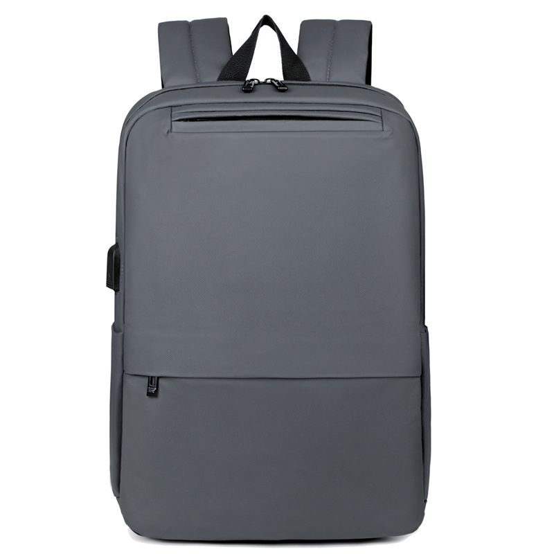 Mochila de negocios de gran capacidad para hombres nueva bolsa de computadora de oficina de color sólido simple interfaz USB mochila de negocios
